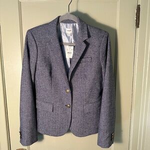 J Crew Wool Herringbone School Boy Blazer, Blue/White, size 8